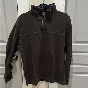 Timberland Brown 3/4 Zip Up Long Sleeve Shirt sweatshirt